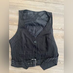 Black Pinstripe Women's Vest